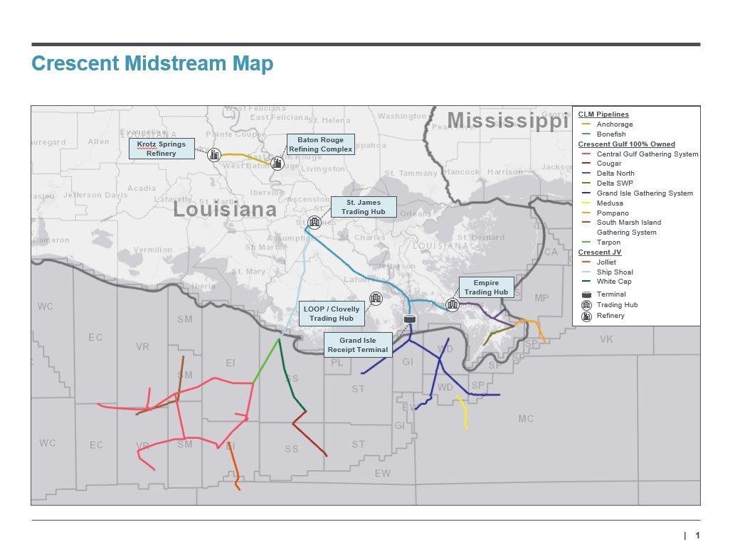 Map of Crescent Midstream Operations